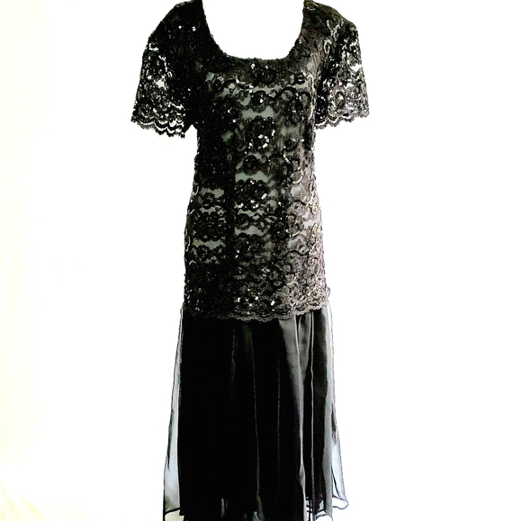 Custom Tailored Black Evening Gown - Picture 1 of 15